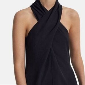 Theory Navy Black Halter Blouse
